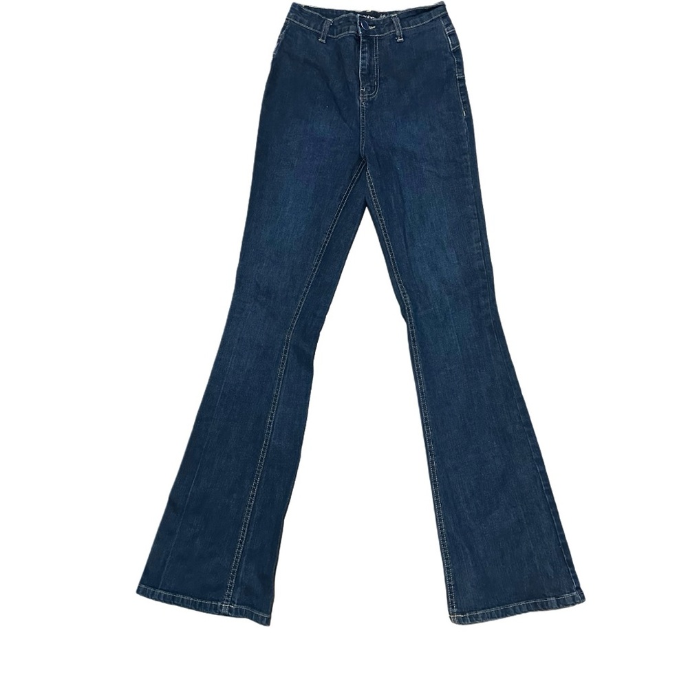 90s boohoo‎ flare jeans high rise dark wash size 6